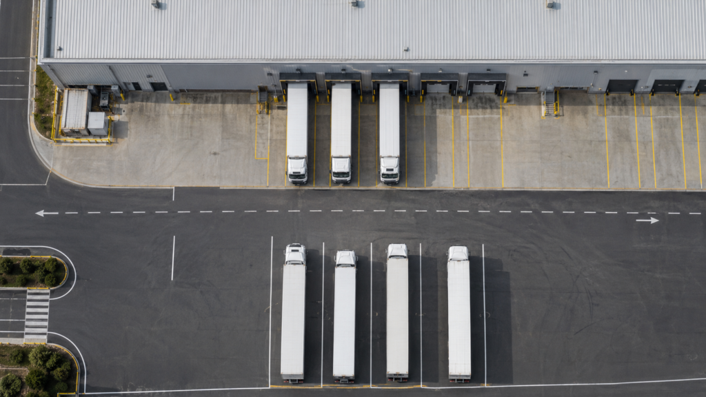 Warehouse loading docks and truck yard
